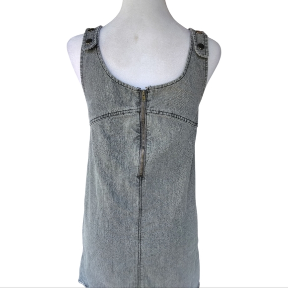 Natural Life Gray Denim JJ Jumper Pockets Adjustable Straps Size XS - Picture 5 of 9